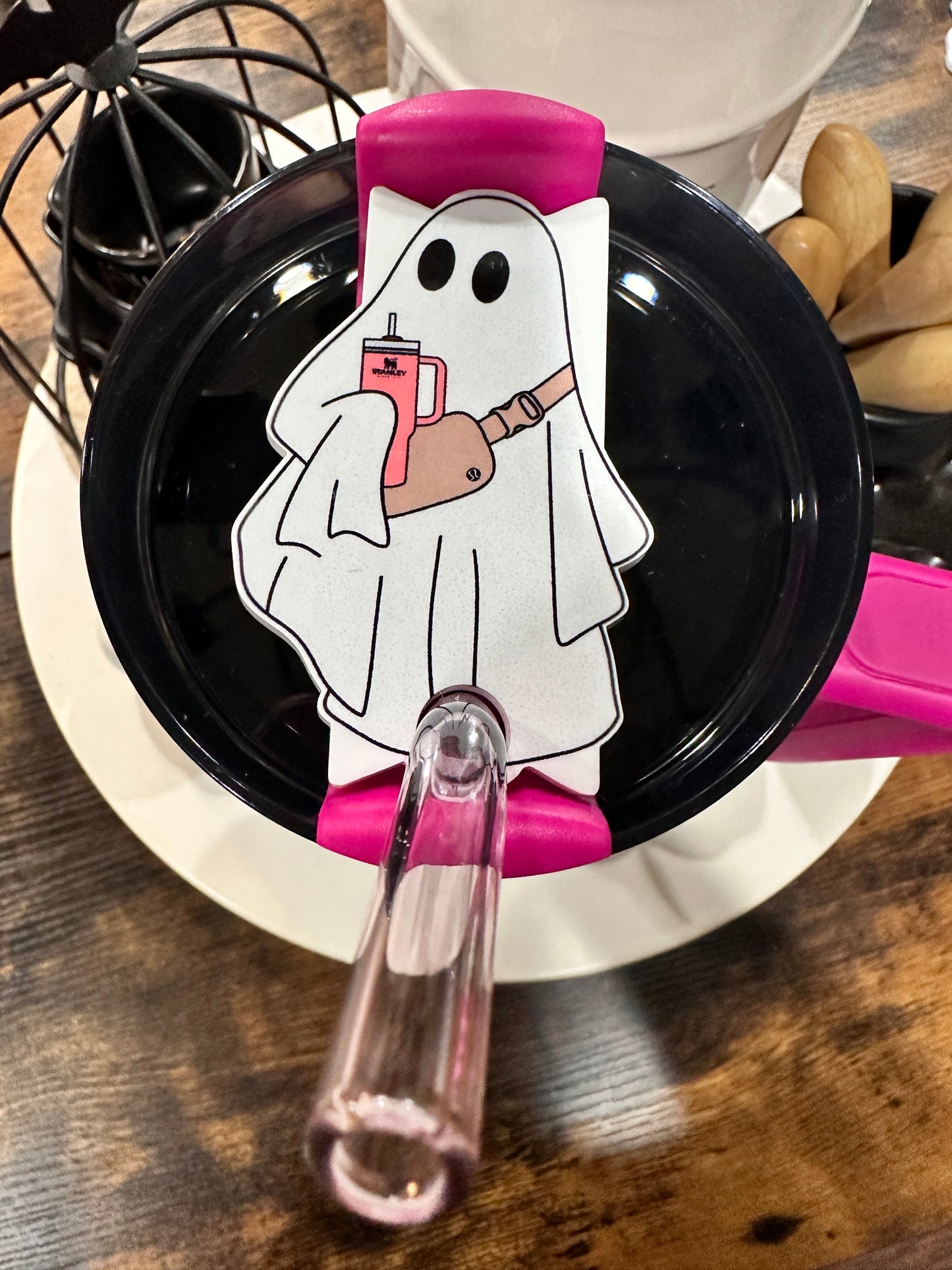 Ghost with Cup 30oz and 40oz Tumbler Topper